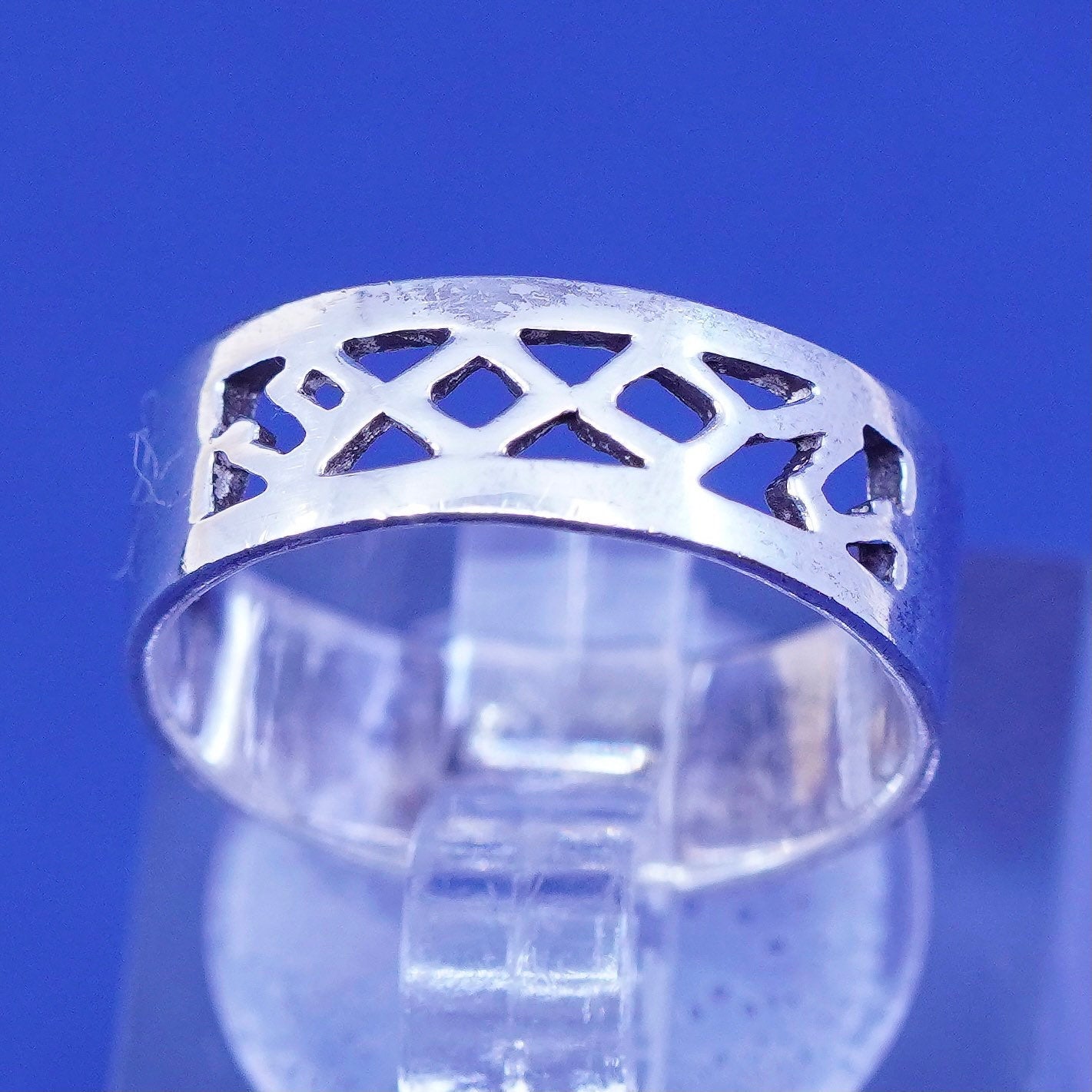 Size 4.5, vintage sterling silver handmade ring, 925 filigree band