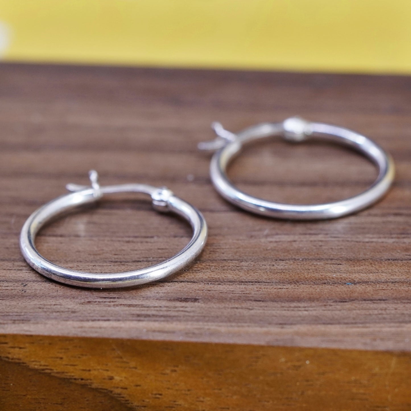 0.75”, Vintage Sterling silver handmade earrings, 925 hoops
