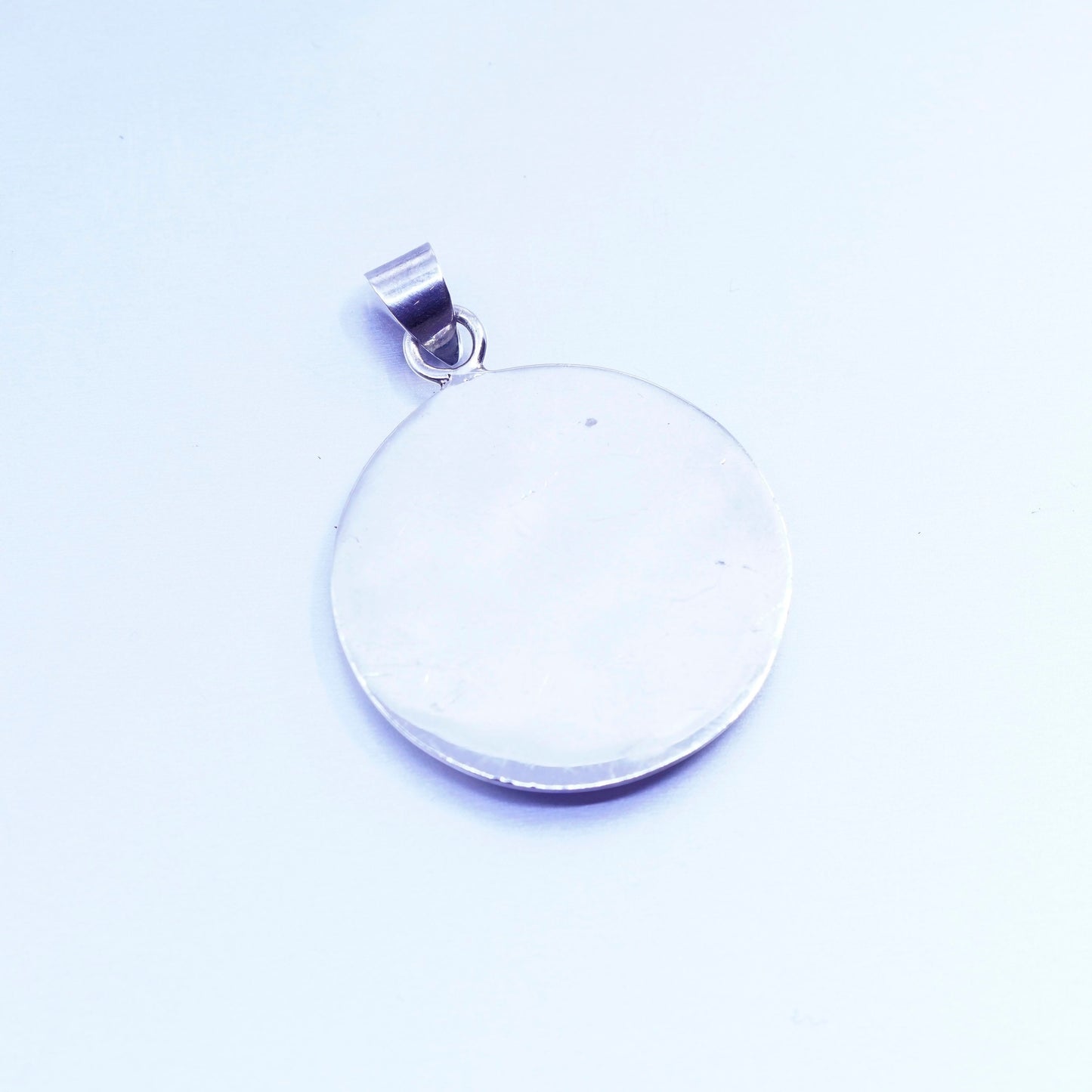 antique sterling 925 silver handmade pendant with round obsidian