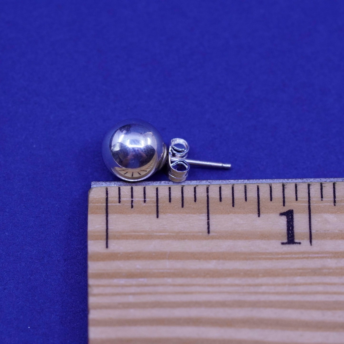 10mm Vintage Sterling 925 silver handmade earrings, 925 studs