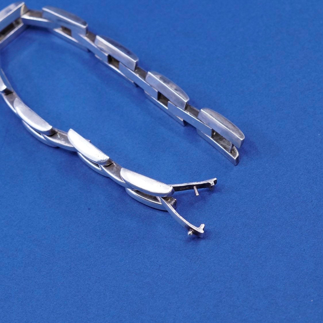 7.5”, 11mm, vtg Sterling silver handmade bracelet, 925 bold chain