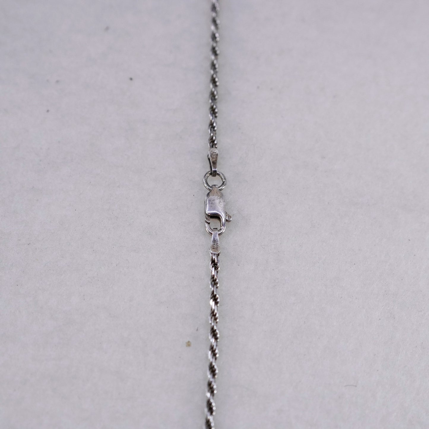 18” 2mm, vintage Italy Sterling 925 silver Singapore rope chain necklace