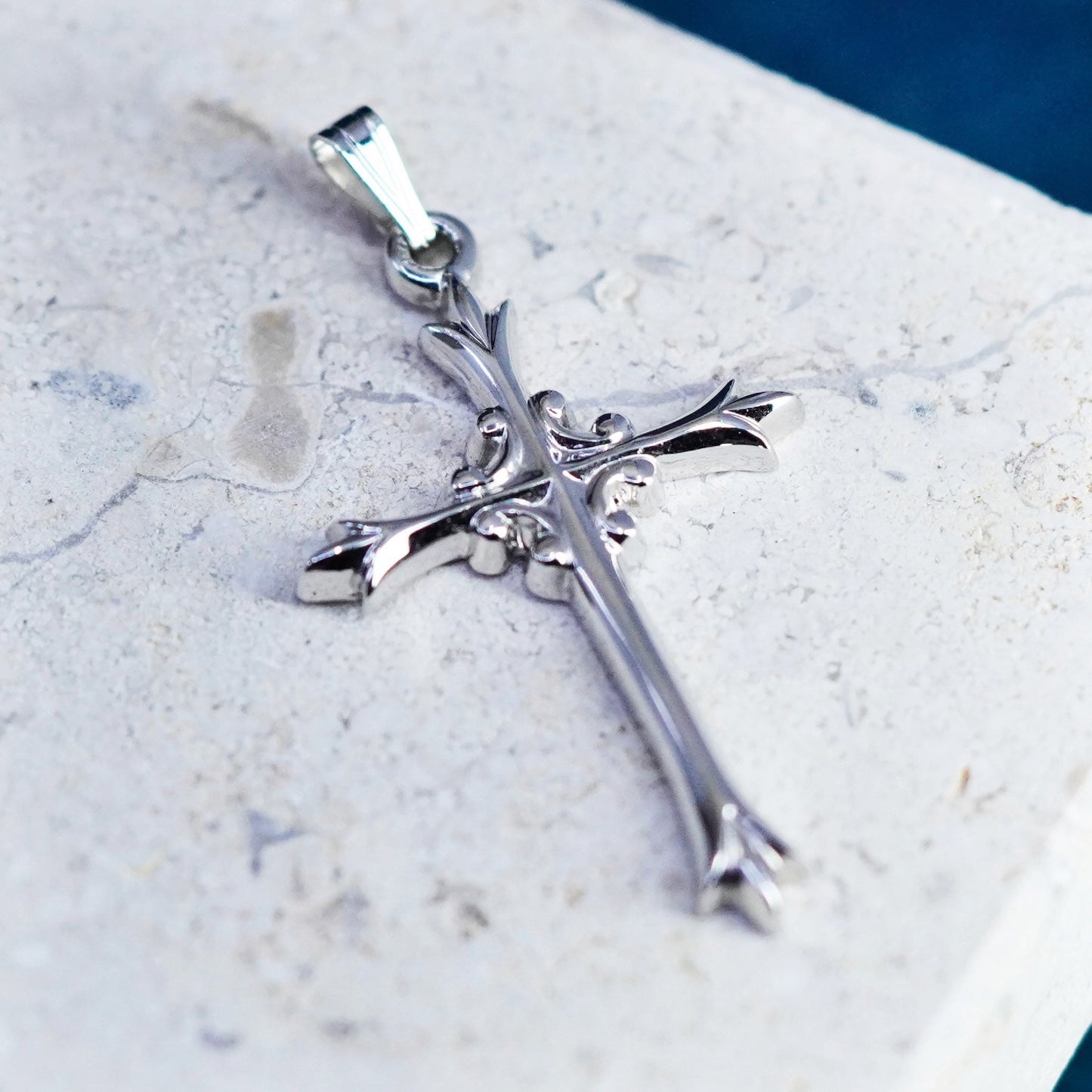 Vintage Sterling silver handmade pendant, 925 cross