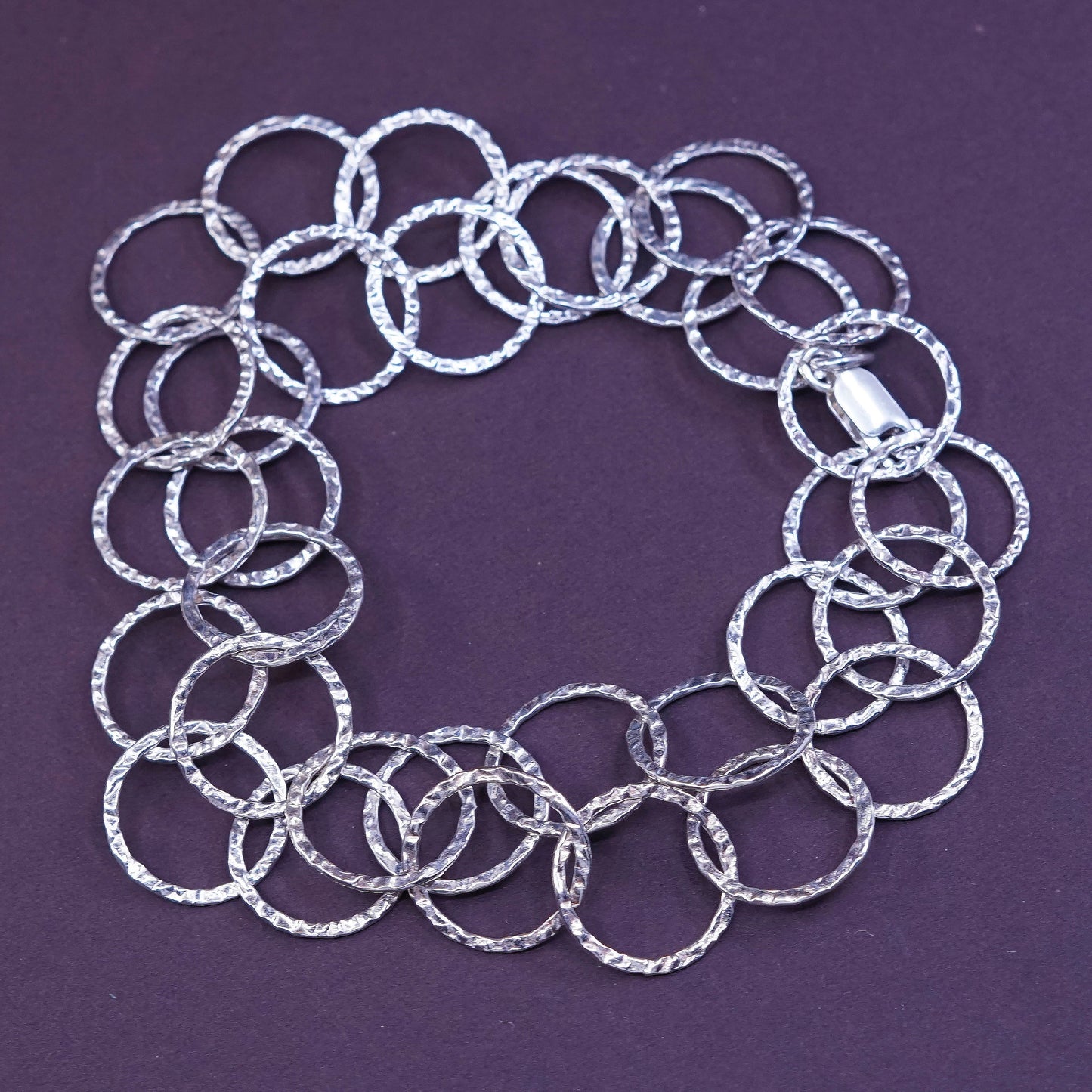 21”, vtg Sterling silver necklace, 925 huge link chain, stamped 925