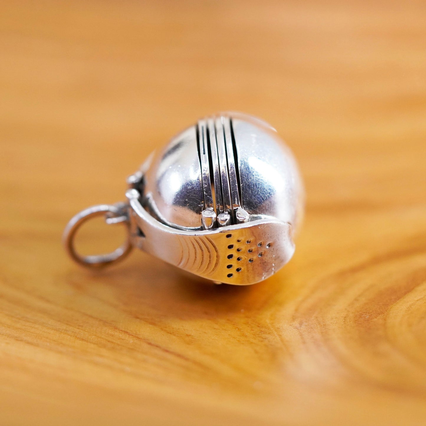 1”, 1940s taxco sterling silver handmade pendant, Mexico 925 photo locket ball