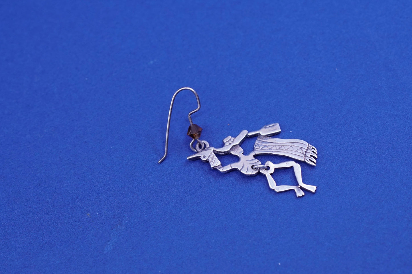 sterling silver handmade earrings, 925 Mexican día de los muertos skull dangles