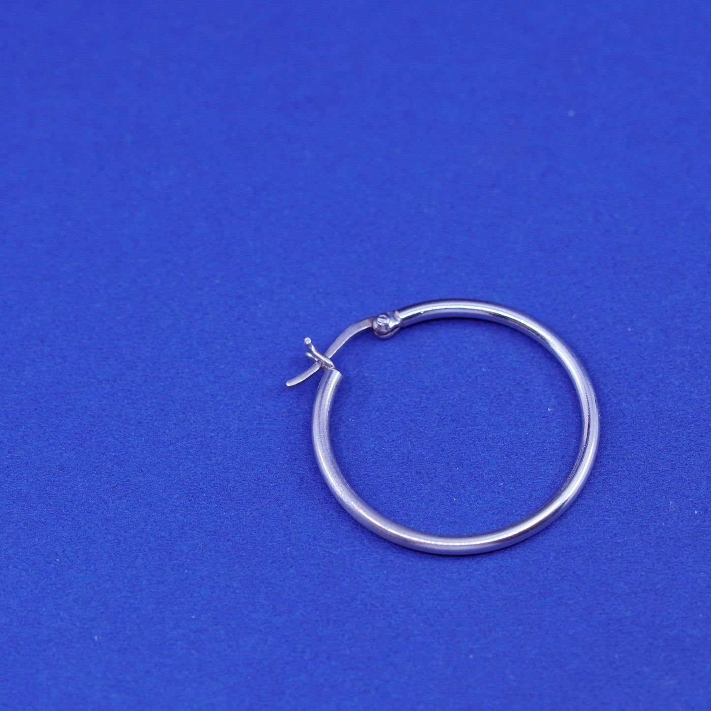 1”, vintage Sterling silver handmade earrings, 925 hoops, stamped 925