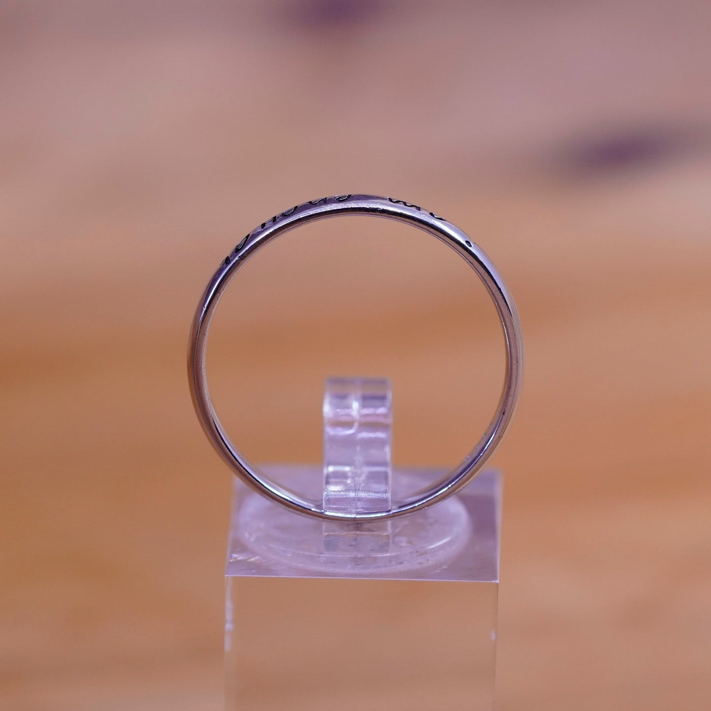 Size 11.25, Sterling silver inspirational ring, 925 quote band “i am enough.”