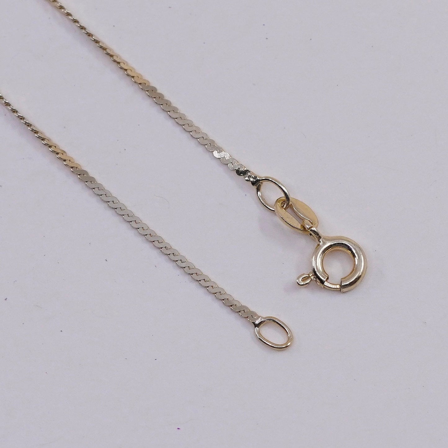 20”, vtg vermeil gold sterling silver Italy 925 twisted s link chain, necklace