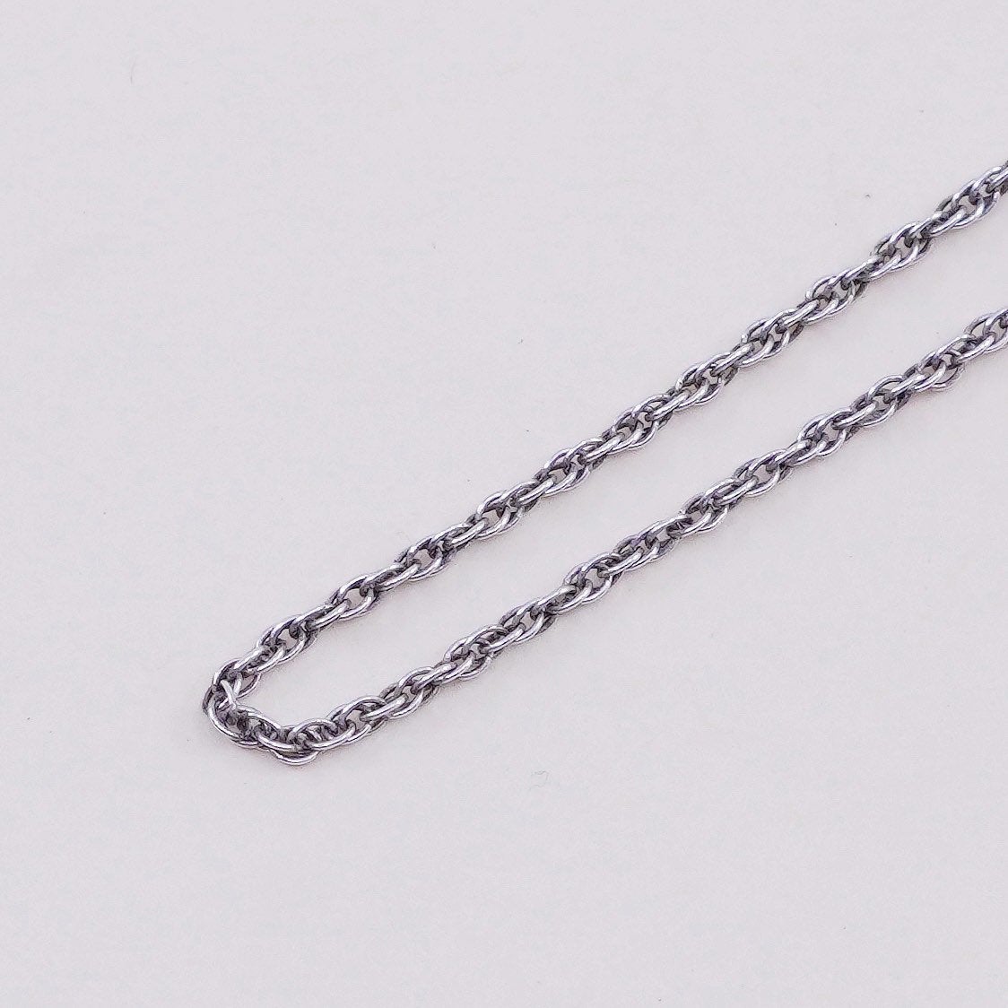 17”, Vintage sterling silver India 925 silver twisted curb chain, necklace
