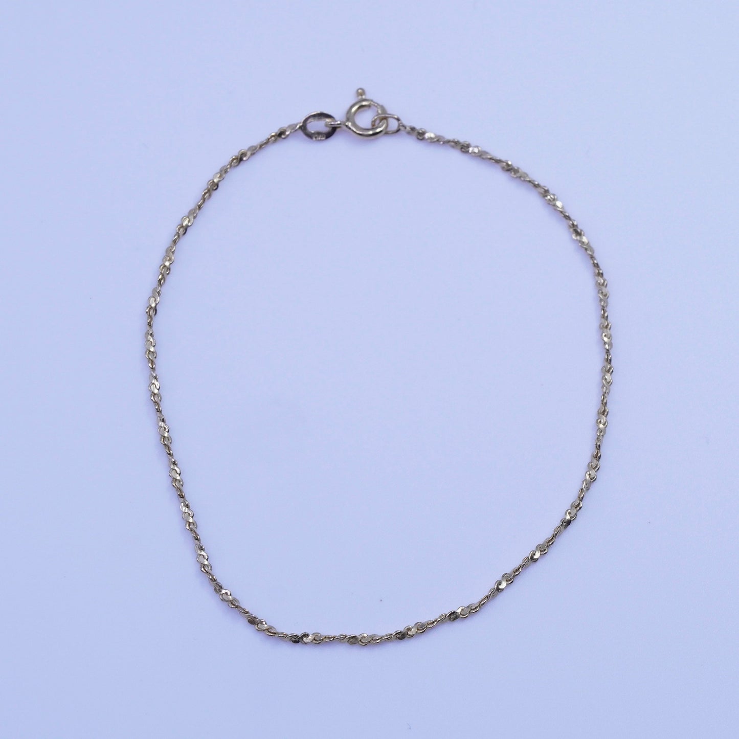 8.25”, Italy vermeil gold over Sterling 925 silver bracelet, twisted S chain