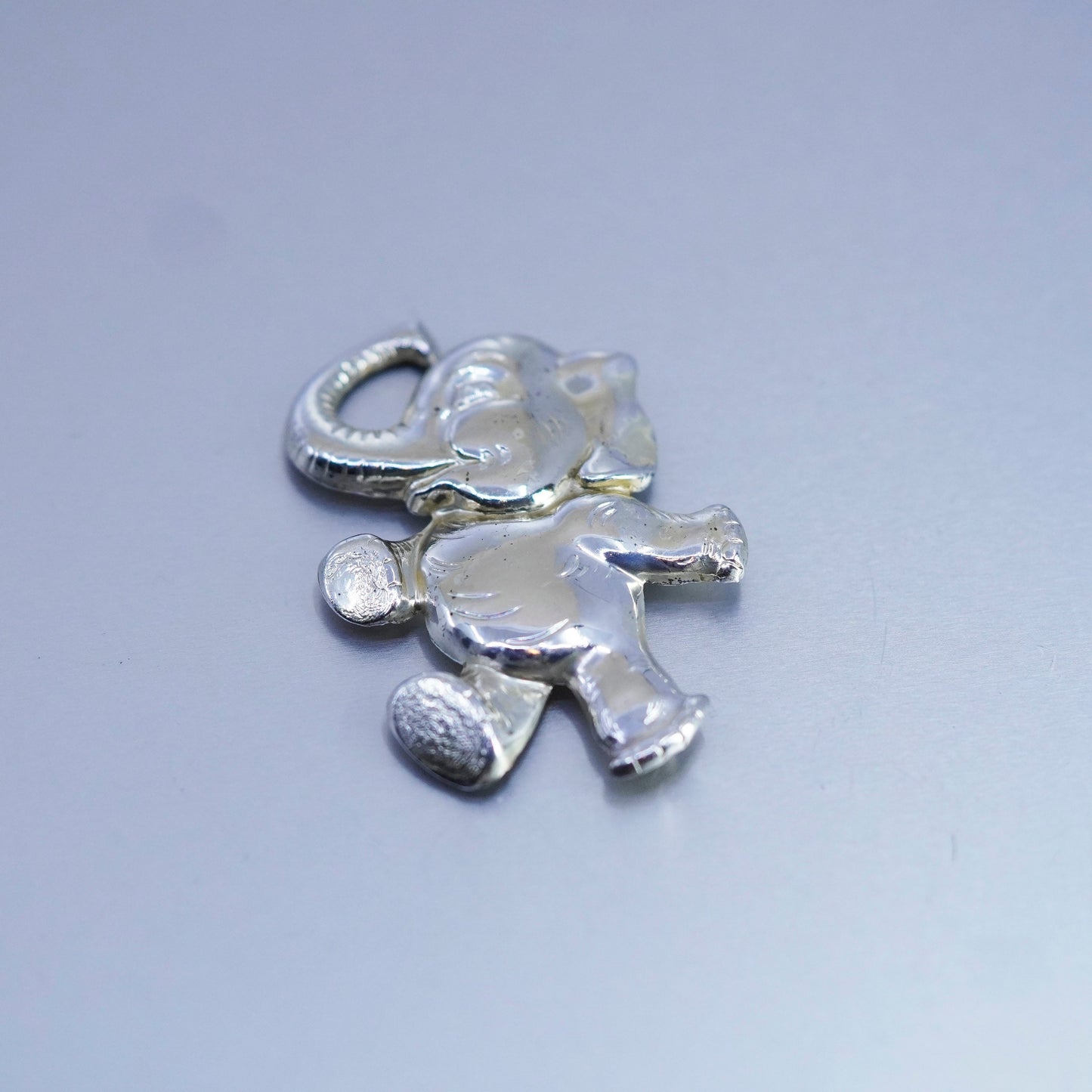Vintage sterling silver handmade brooch, 925 elephant pin