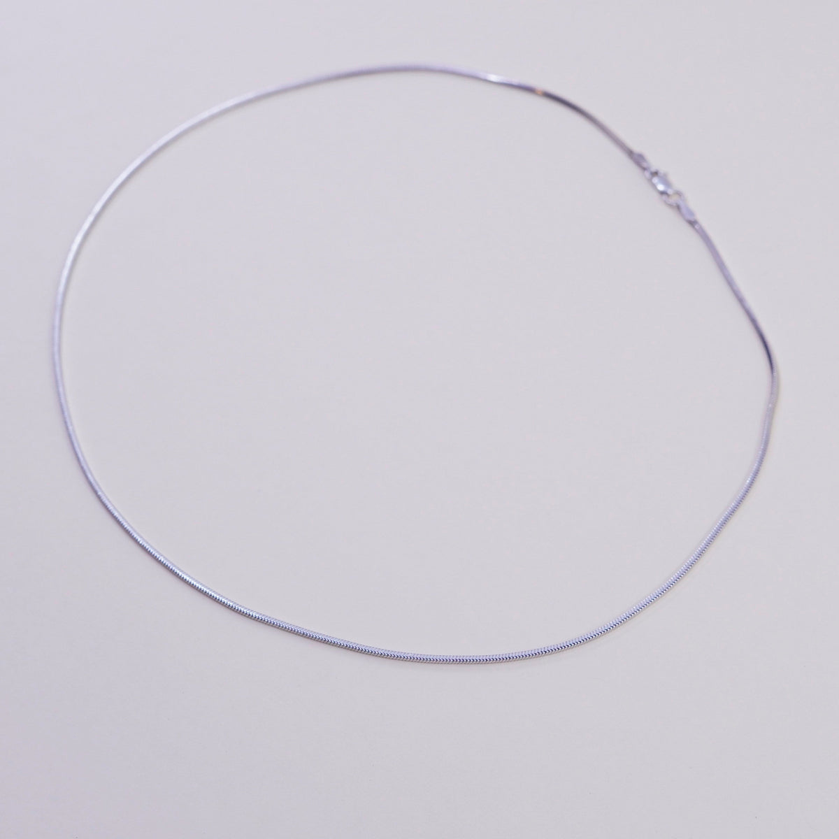 16”, 1mm, Vintage sterling silver square snake chain, Italy 925 necklace