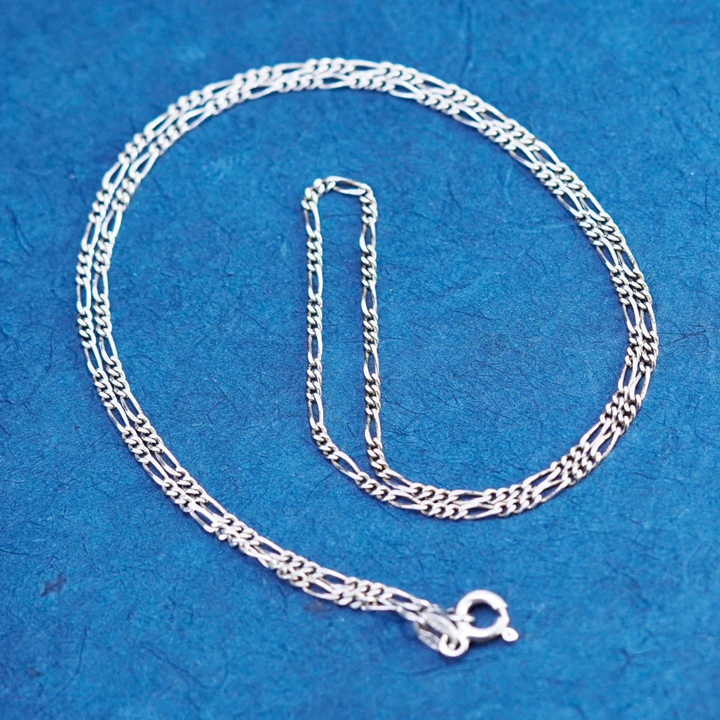 20”, 2mm, vintage Sterling silver handmade necklace, 925 Figaro chain