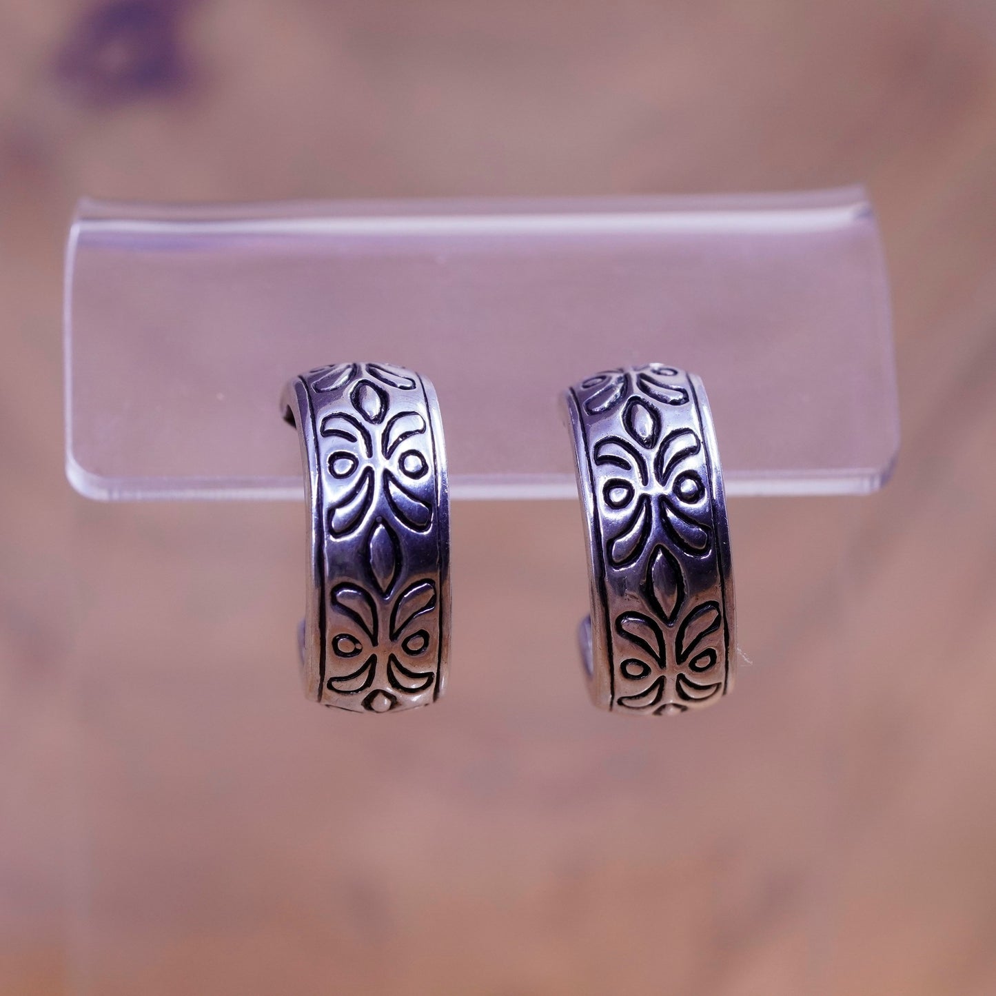 0.75”, Sterling silver handmade hoop earrings, mexico 925 huggie studs