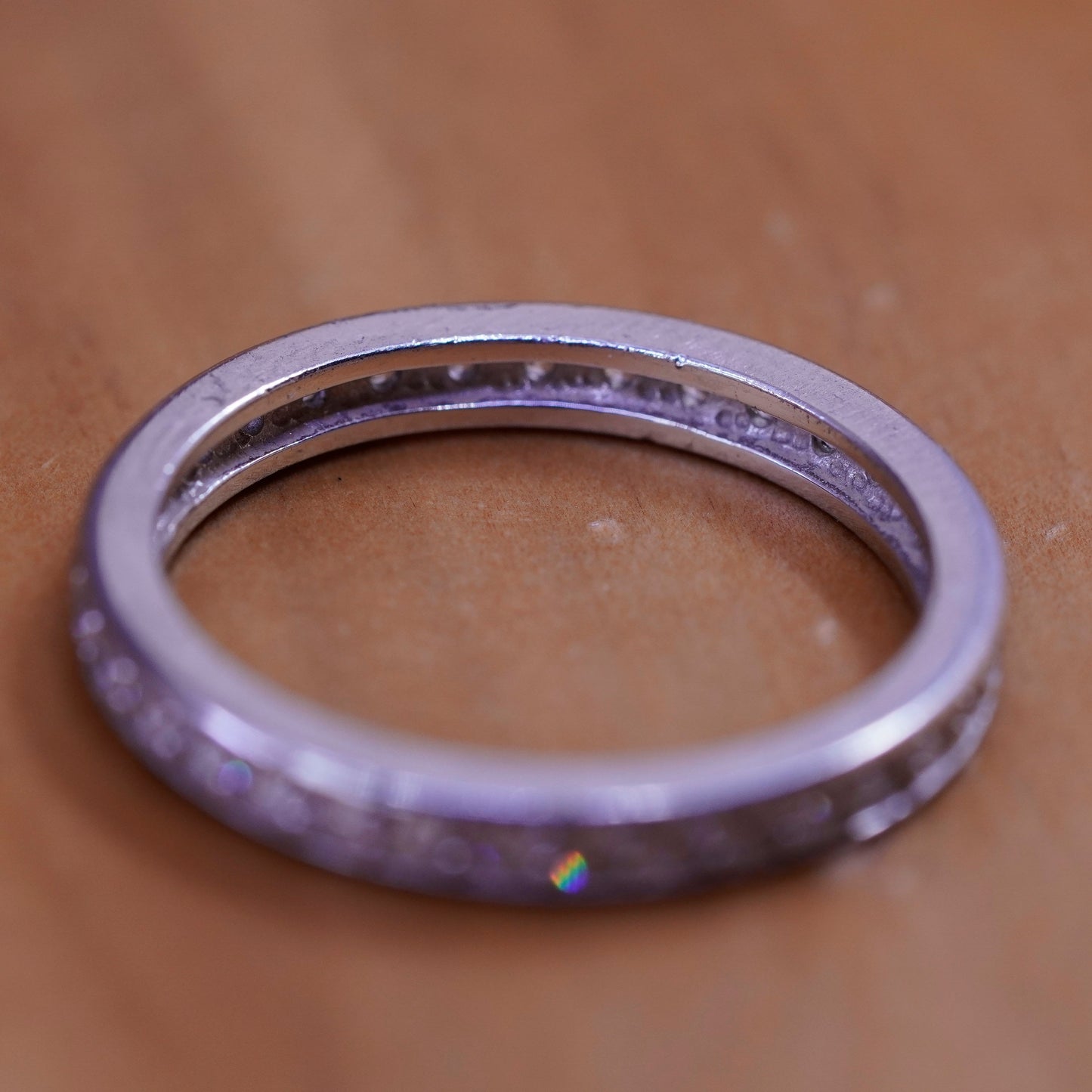 Size 9.25, vintage Sterling silver ring, 925 band with cz, stamped 925 Cz