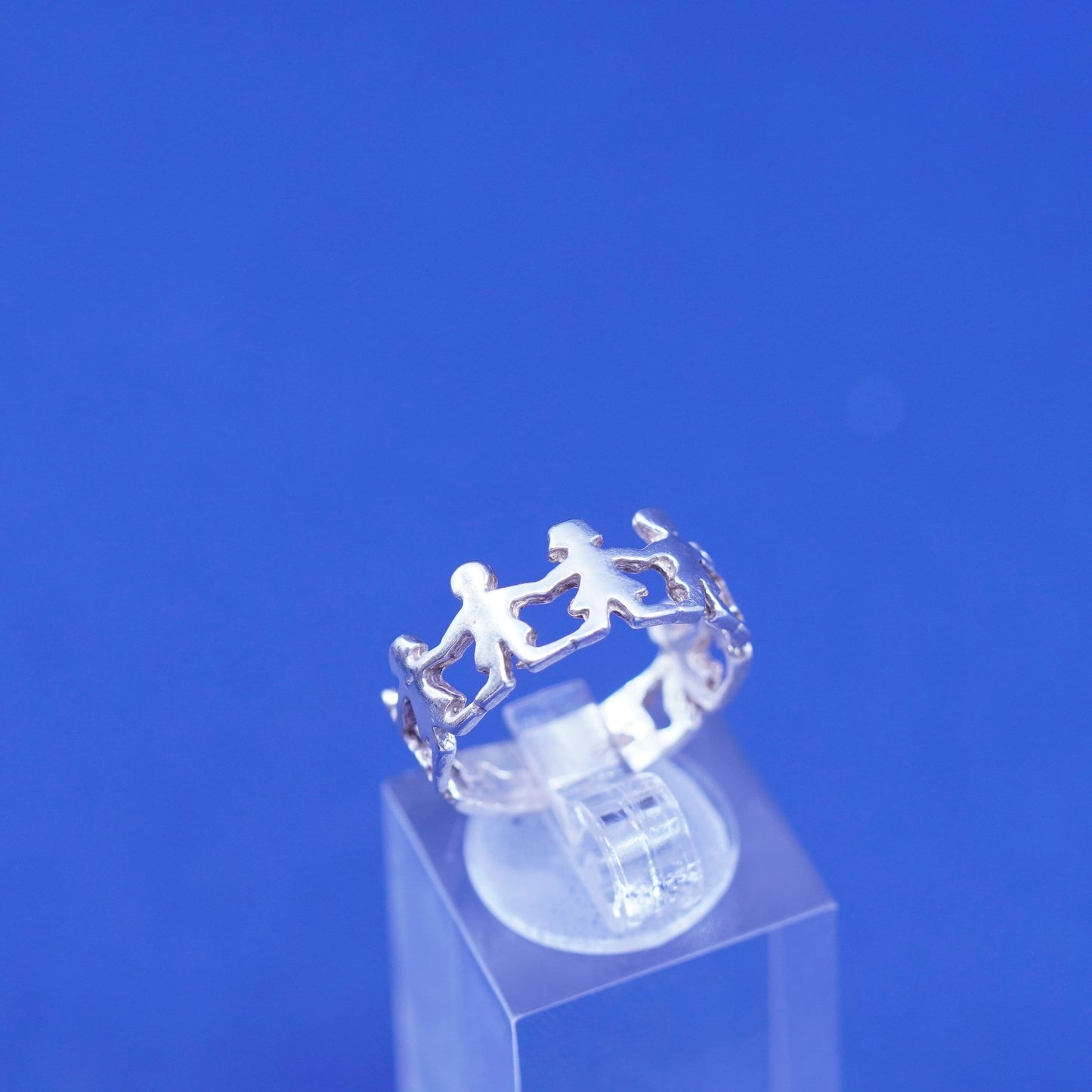 Size 7, vintage sterling silver handmade ring, 925 friends band