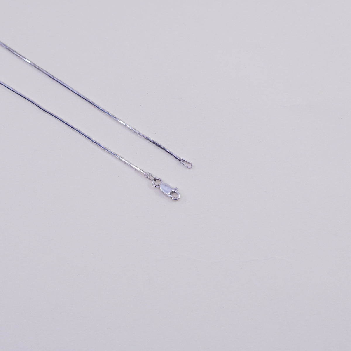 24”, 1mm, Vintage sterling silver square snake chain, Italy 925 necklace
