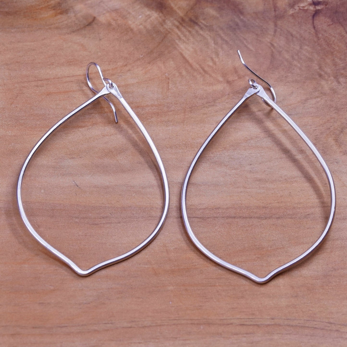 1”, Vintage Sterling silver handmade earrings, 925 teardrop drops