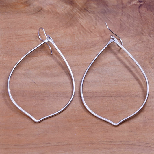 1”, Vintage Sterling silver handmade earrings, 925 teardrop drops