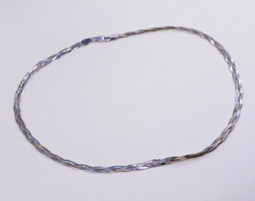 17” 5mm Italy 3 Strands Vermeil 925 Sterling Silver Braided Herringbone necklace