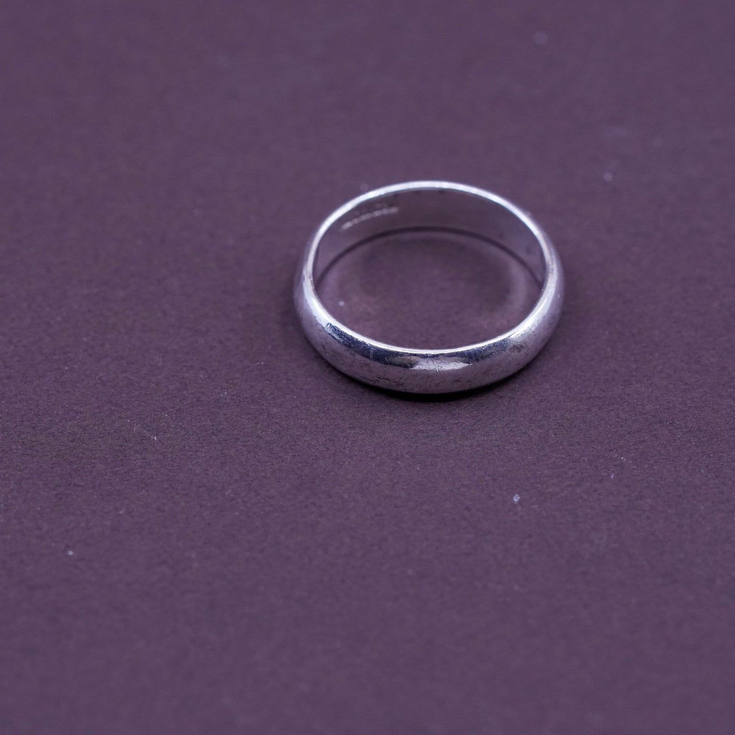 Size 9, vintage sterling silver handmade ring, 925 wedding band