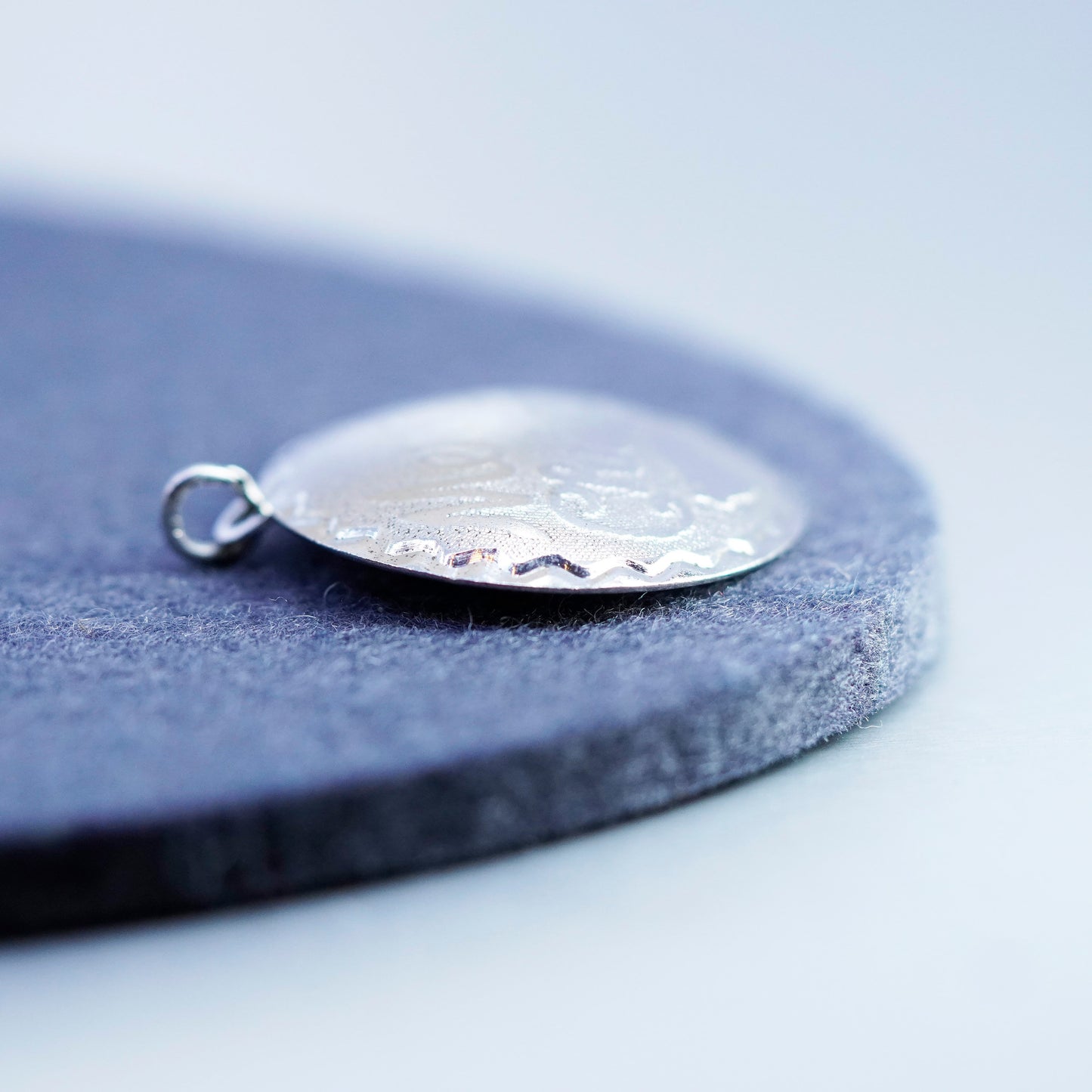 Vintage sterling 925 silver handmade merry Christmas tag pendant