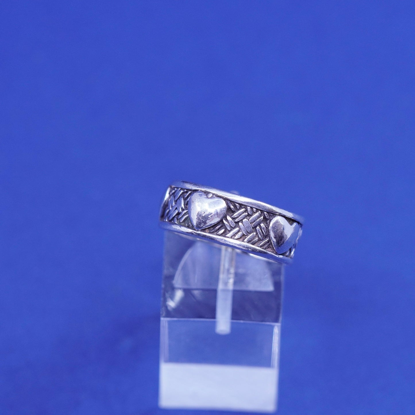 Size 6.25, Brighton Sayan Sterling Silver heart Ring, 925 woven braided Band