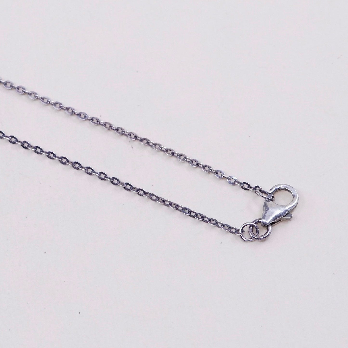 18”, 1mm, Vintage sterling silver circle chain, Italy 925 necklace