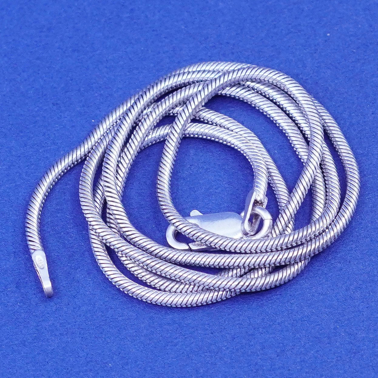 17”, 1.6mm, vintage Italy Sterling silver handmade necklace, 925 snake chain