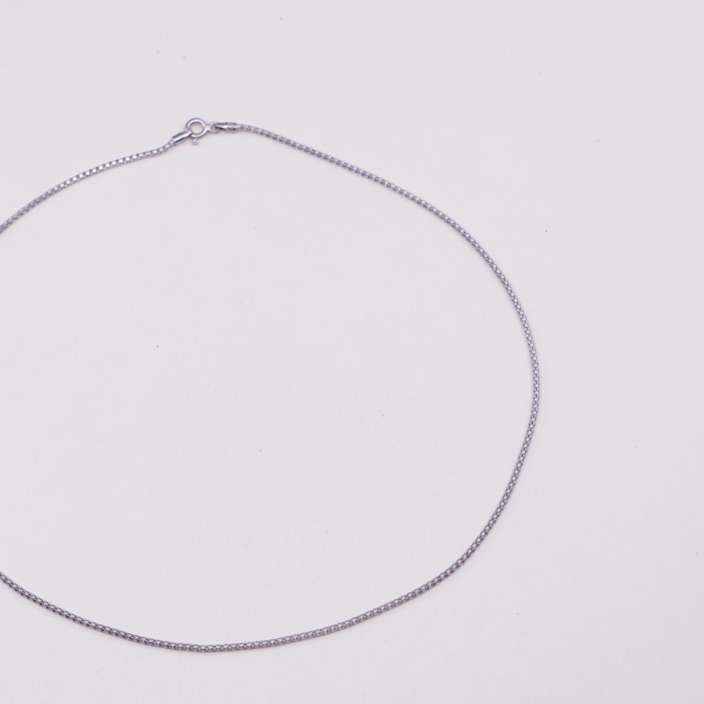 16”, 1mm, sterling silver handmade necklace, 925 silver popcorn chain