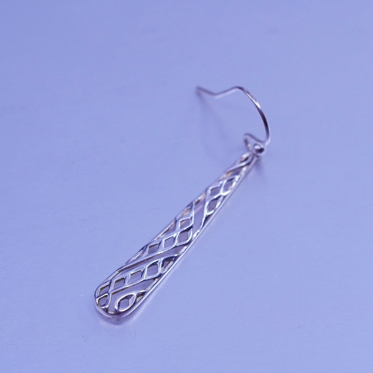 Vintage Italian Sterling 925 silver filigree teardrop earrings