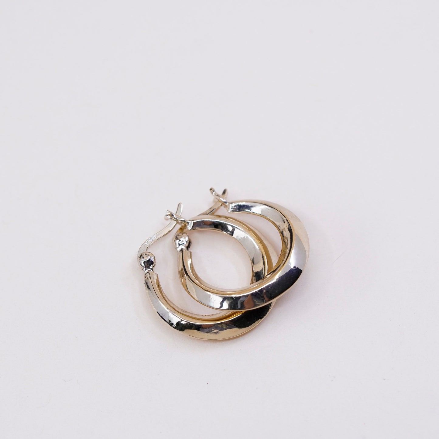 0.75”, vermeil gold over sterling silver loop earrings, fashion minimalist