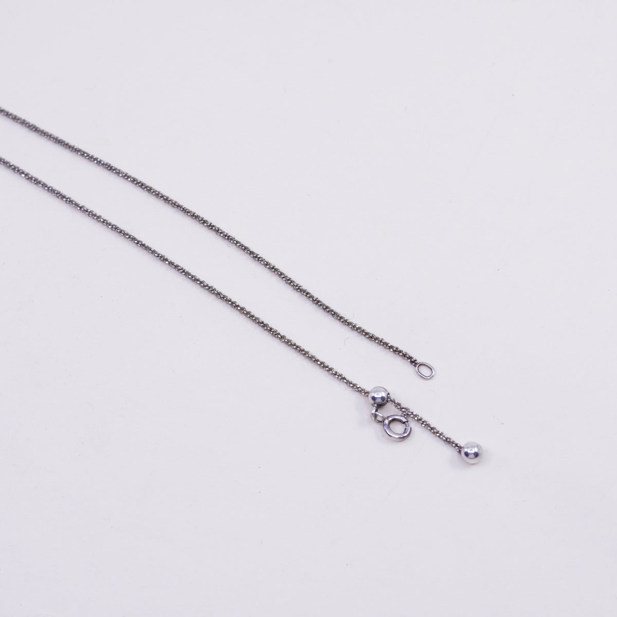 Size adjustable, 21”, CHAM sterling silver Italy 925 twisted chain, necklace