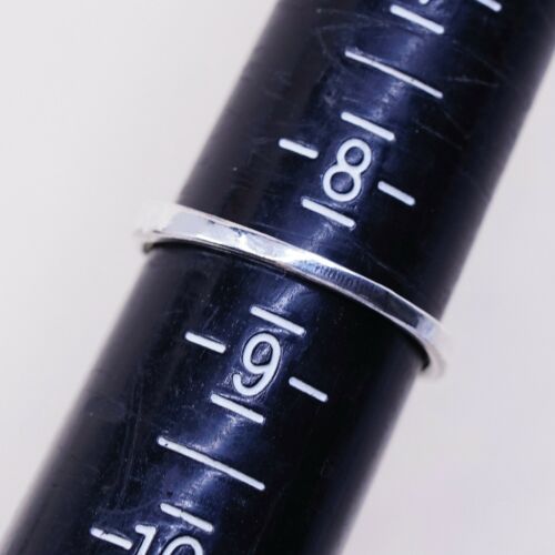 Sz 8.5, Vtg Sterling Silver Handmade Ring, 925 Silver Band W/ Filigree Wing