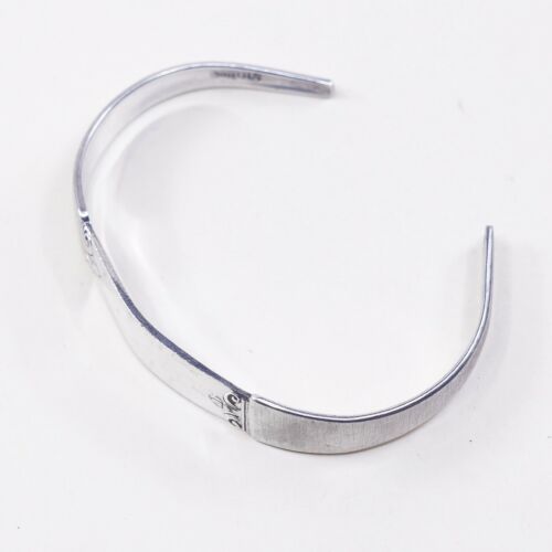 6.5”, Vintage Sterling Silver Handmade cuff, 925 Spoon Bracelet