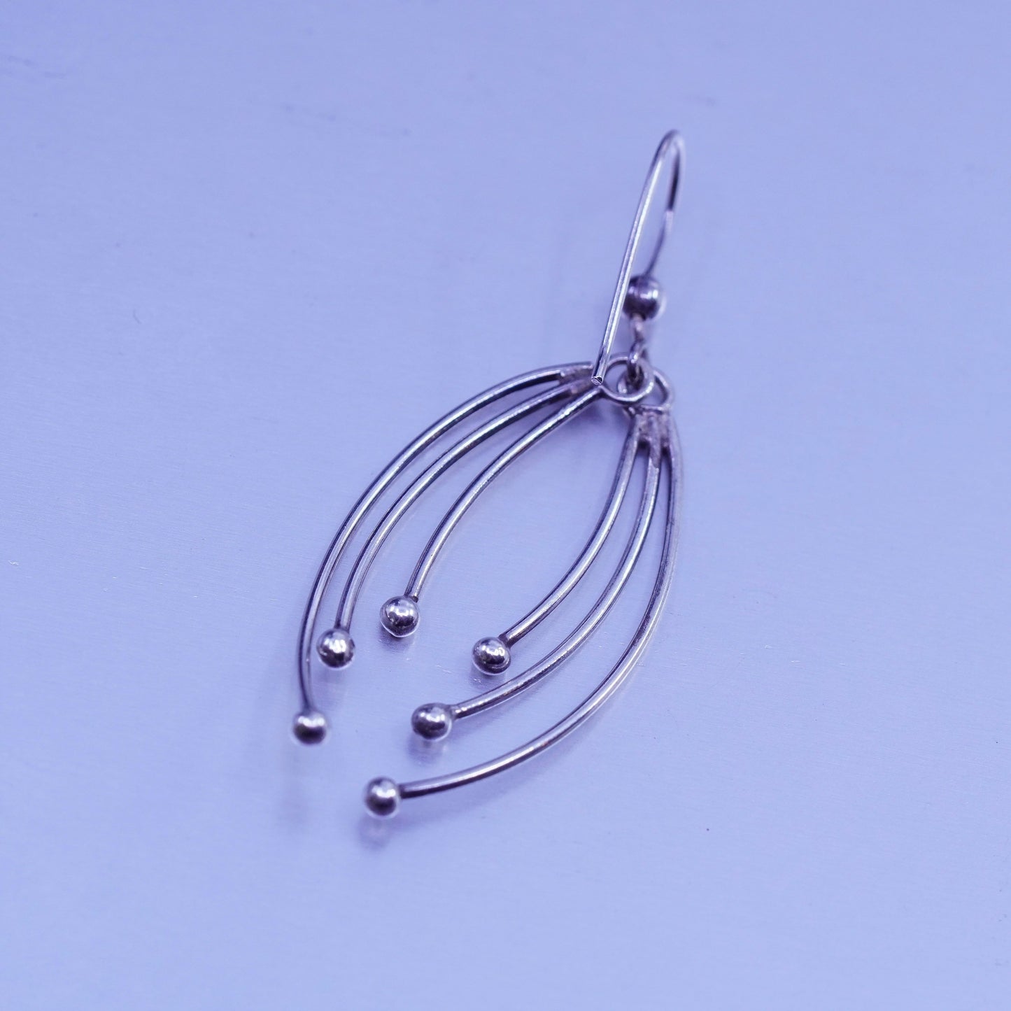 Vintage Sterling 925 silver teardrop beads earrings