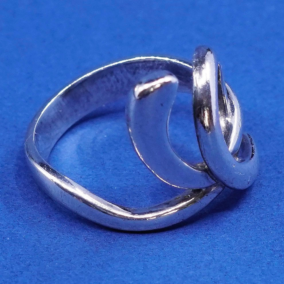 Size 8.5, vtg sterling silver handmade ring, 925 wired ring, stamped 925