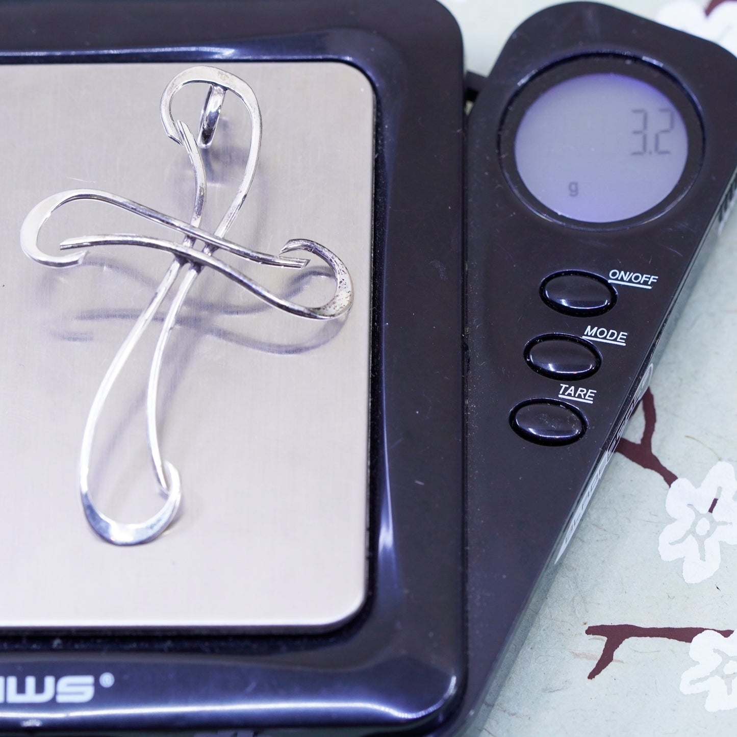 Vintage Sterling silver handmade pendant, 925 wired cross