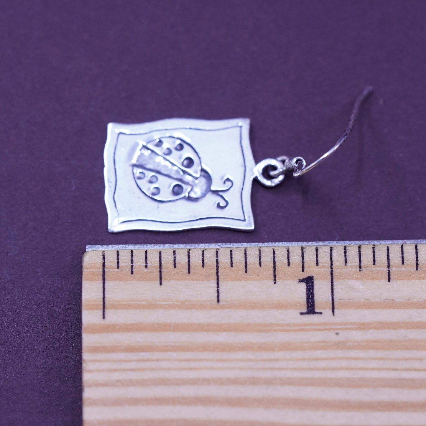 Vintage mexico Sterling silver handmade earrings, 925 tag with lady big relief