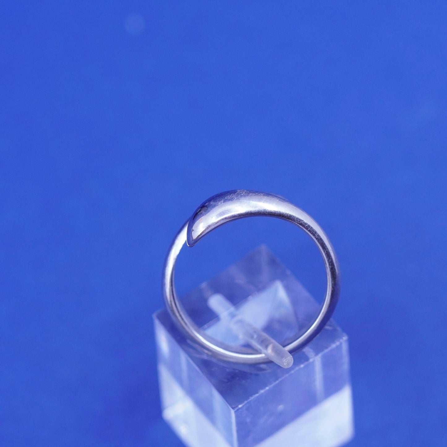 Size 8.25, vintage Sterling silver handmade wrapped ring, 925 statement band