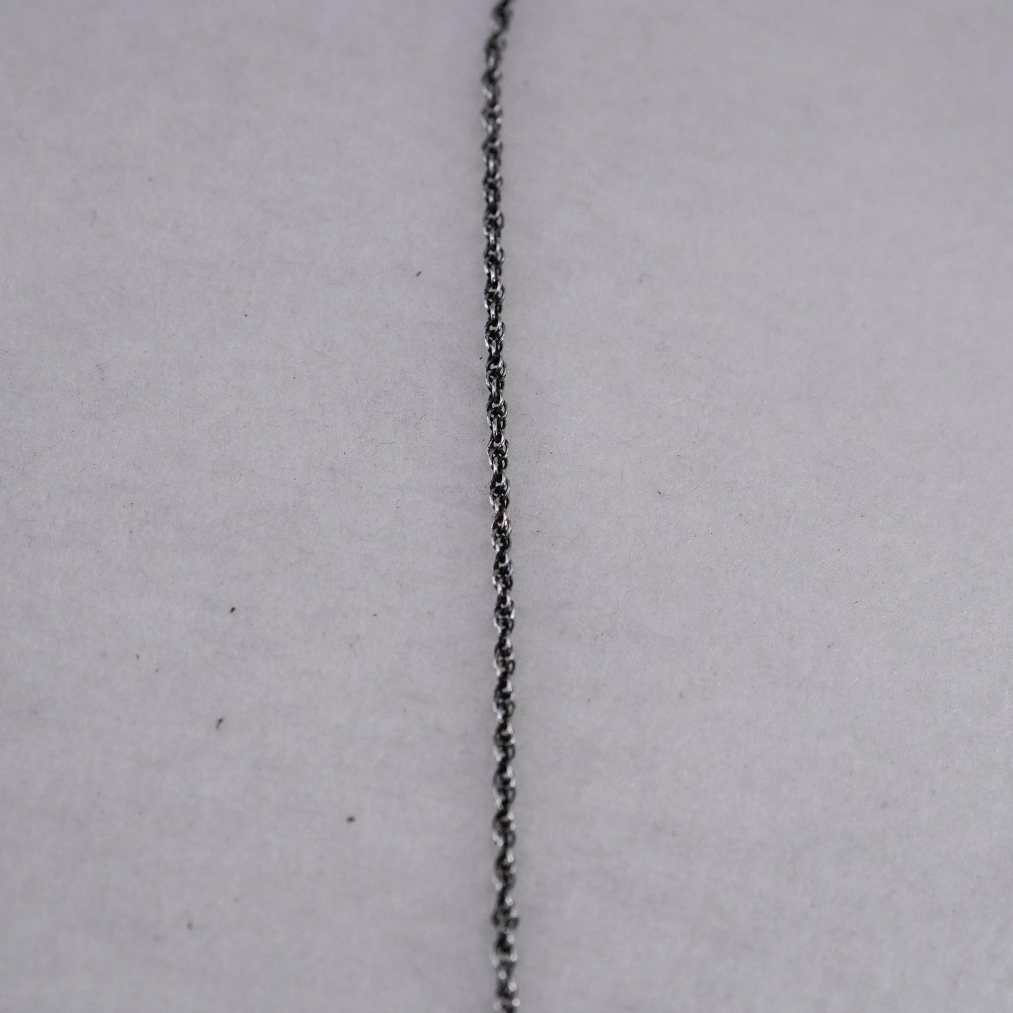 20” 1mm, vintage Italy Sterling 925 silver Singapore rope chain necklace