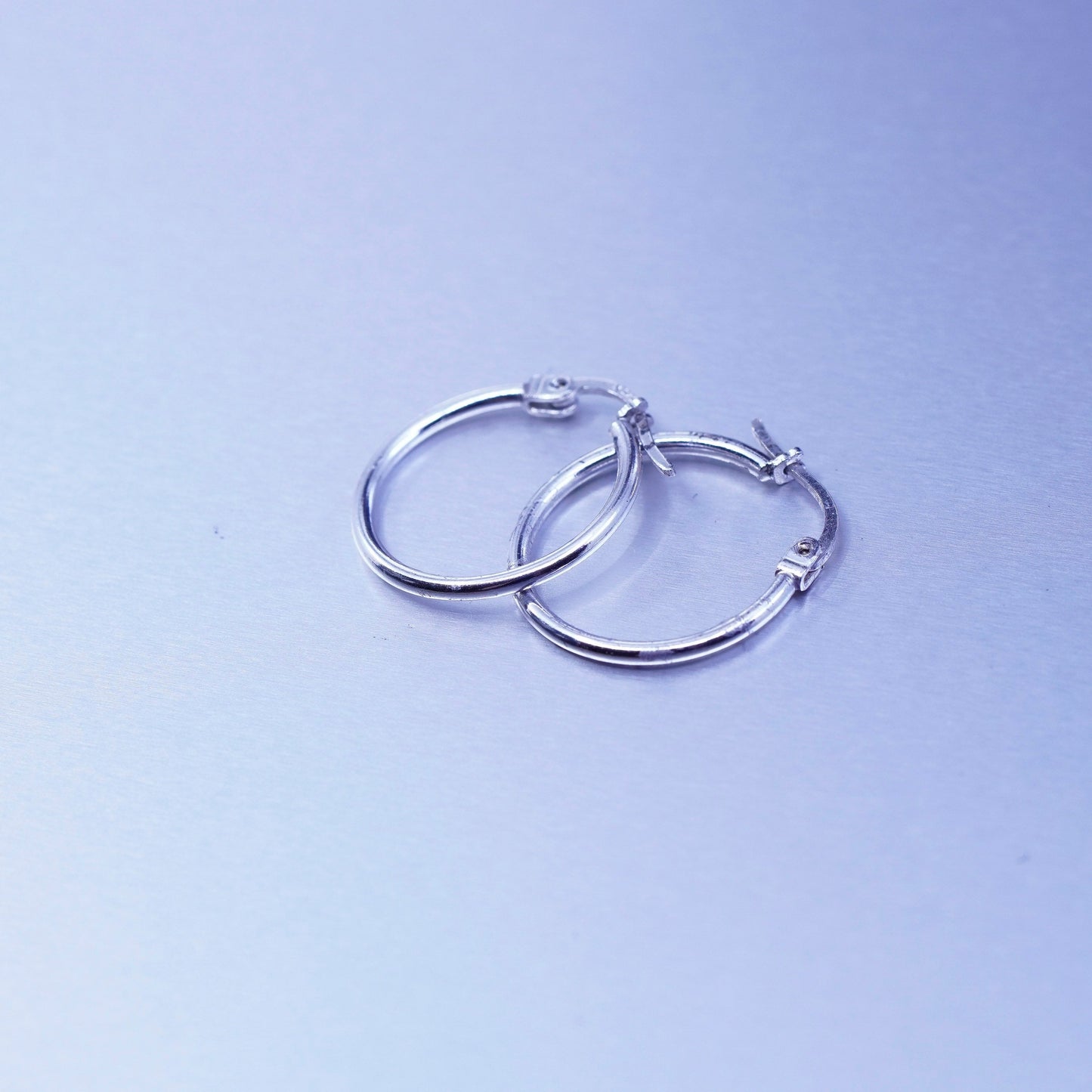 0.75”, vintage Sterling silver handmade earrings, 925 hoops