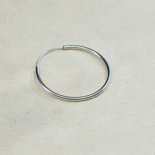 1.5", Vintage Sterling Silver Handmade Earrings, Fine 925 Silver Huge Hoops