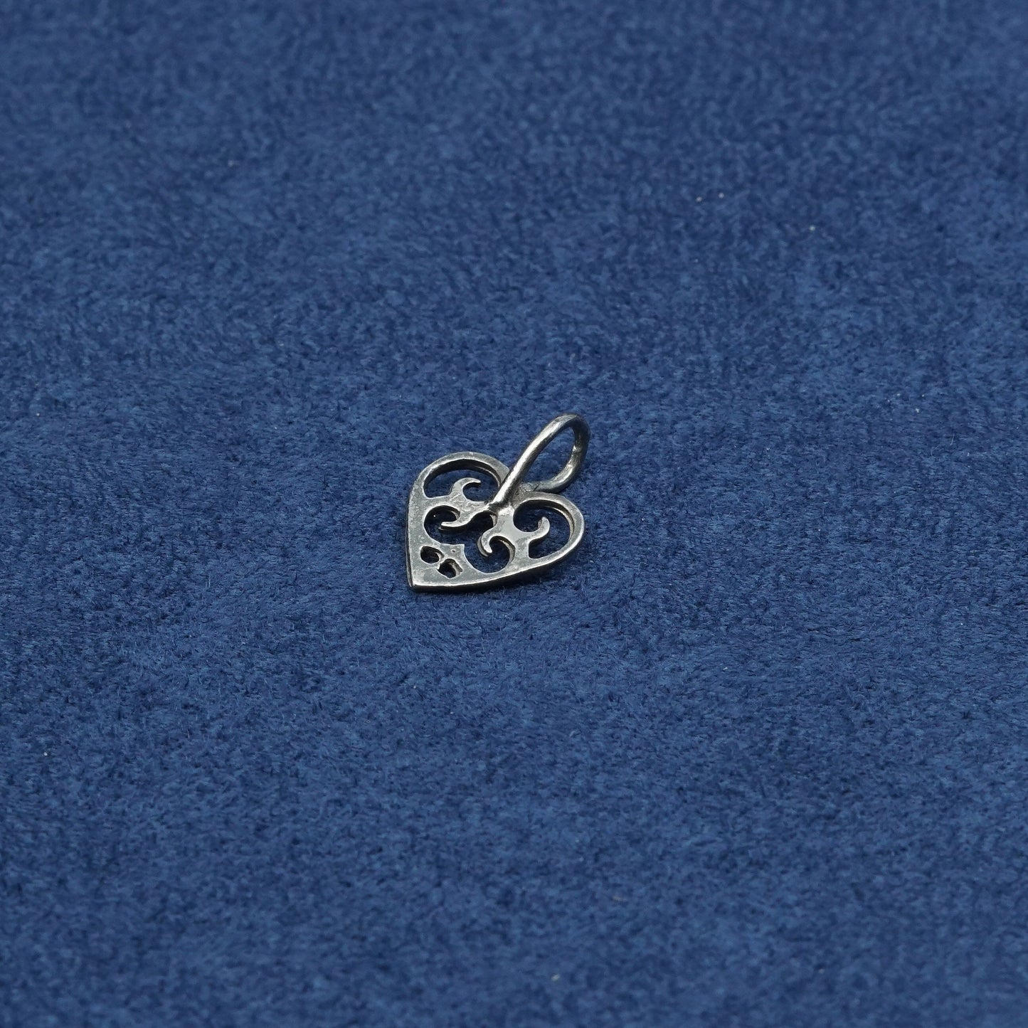 vtg Sterling silver handmade pendant, 925 filigree heart
