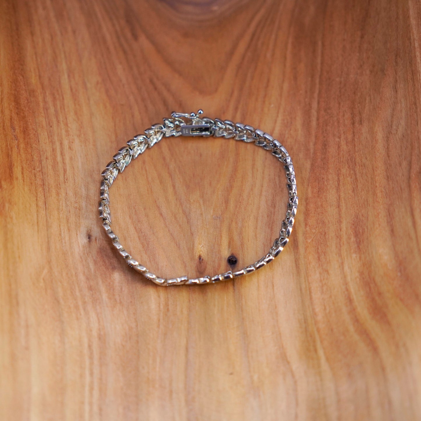 7”, vintage Vermeil gold over Sterling 925 silver bracelet, leafy chain