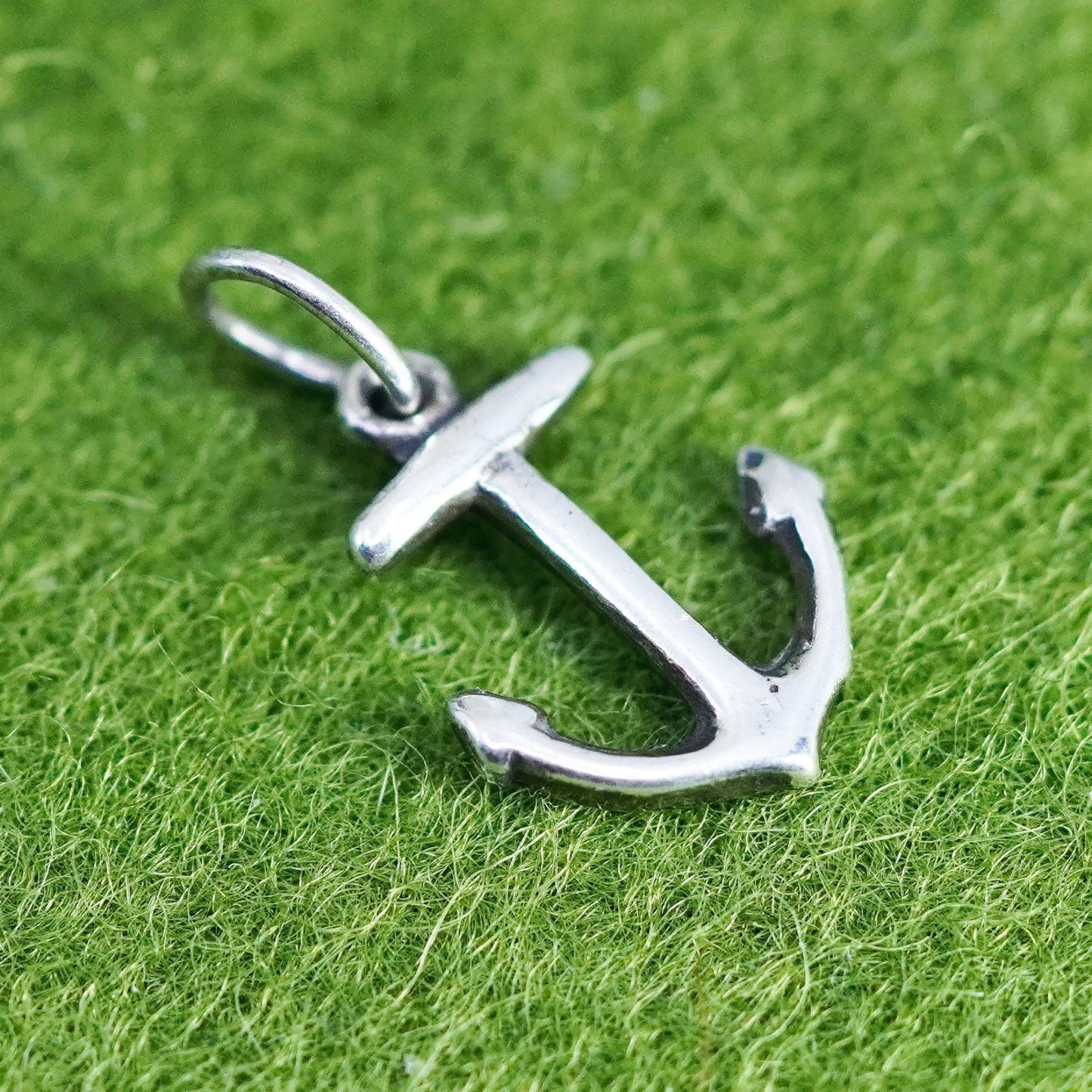Vintage sterling silver handmade ship anchor charm, 925 pendant
