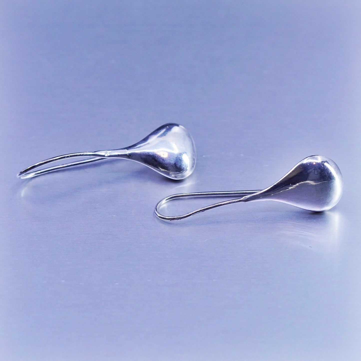 Vintage Mexico Sterling 925 silver handmade teardrop earrings