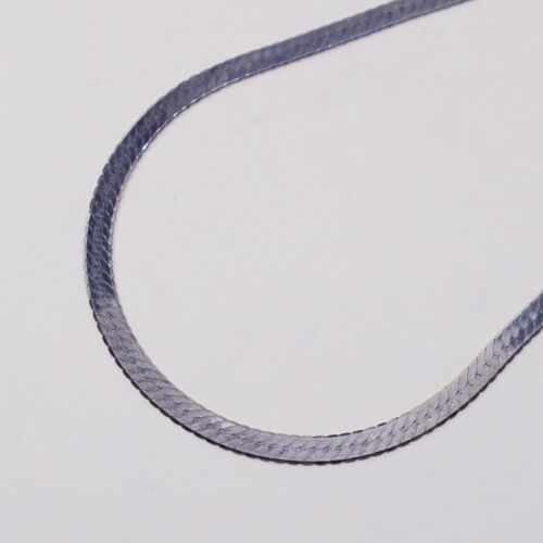 20” 6mm, Vtg 925 Sterling Silver Herringbone chain necklace, Stamped 925