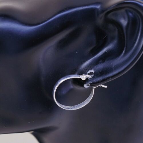 0.75” sterling silver 925 Huggie earrings Hoops, stamped 925 SU